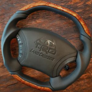 Анатомический руль с центральной частью без подогрева на Land Cruiser 100,120 со вставками "рыжее дерево" (Копировать)