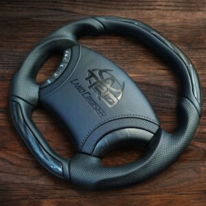 Анатомический руль с центральной частью без подогрева на Land Cruiser 100,120  вставки "черное дерево"