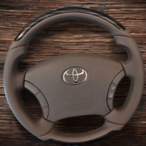 Анатомический руль без центральной части с подогревом Toyota Land Cruiser 100,120 беж гладкий со вставками круглый беж гладкий со вставками