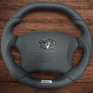 Анатомический руль c центральной частью без подогрева на Toyota Land Cruiser Prado 90 цвет серый