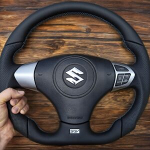 Анатомический руль без подогрева на Suzuki Grand Vitara 2006-2014  голубые нитки