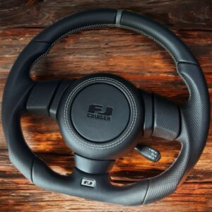 Анатомический руль без центральной части и без подогрева на Toyota FJ Cruiser серая нить