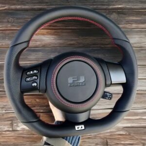 Анатомический руль с центральной частью без подогрева на Toyota FJ Cruiser  красная нить