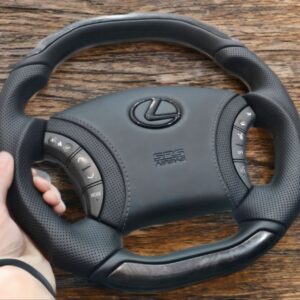 Анатомический руль c центральной частью без подогрева на Lexus GX 470, LX470 со вставками "черное дерево"