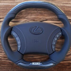 Анатомический руль с центральной частью и подогревом на GX470, LX470 вставки карбон