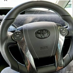 Анатомический руль без центральной части, подогрева серая нить на Toyota Prius 30, Aqua, Alpha