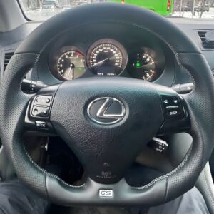 Анатомический руль с подогревом без центральной части серая нить на LEXUS GS