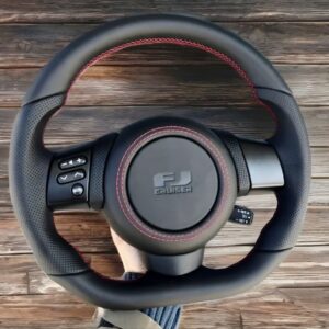 Анатомический руль с центральной частью без подогрева на Toyota FJ Cruiser  красная нить