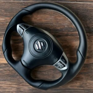 Анатомический руль с подогревом без центральной части на Suzuki Grand Vitara 2006-2014  серые нитки